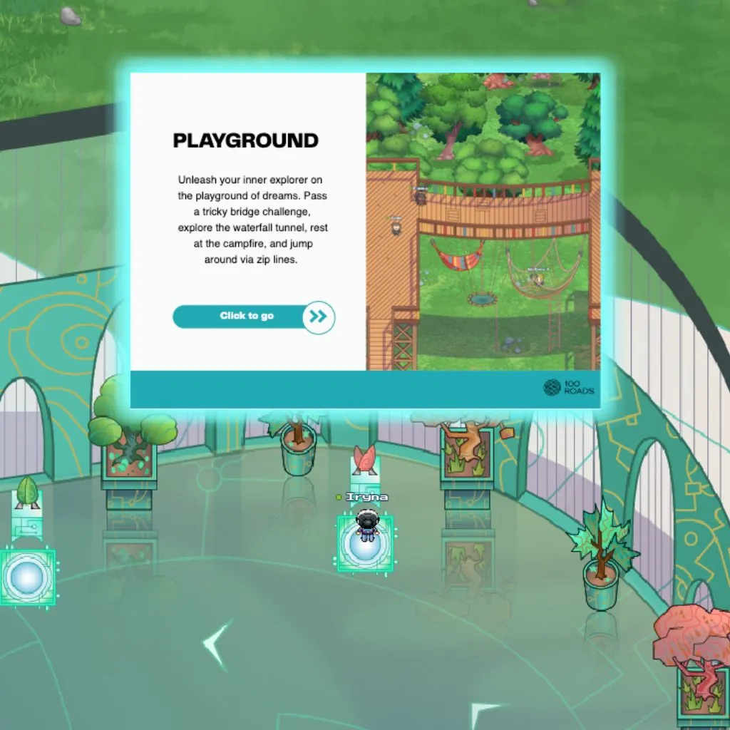 Interactive pop-up introducing the Playground space